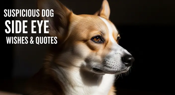 Suspicious Dog Side Eye Wishes & Quotes