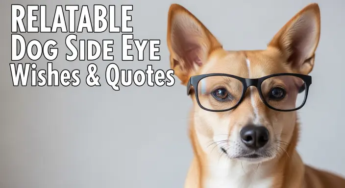 Relatable Dog Side Eye Wishes & Quotes