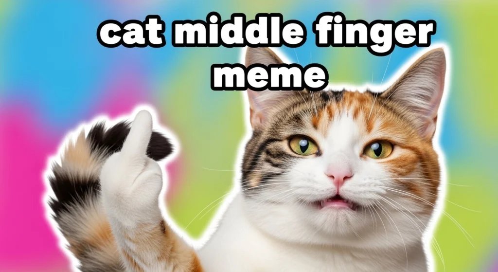 Cat middle finger meme