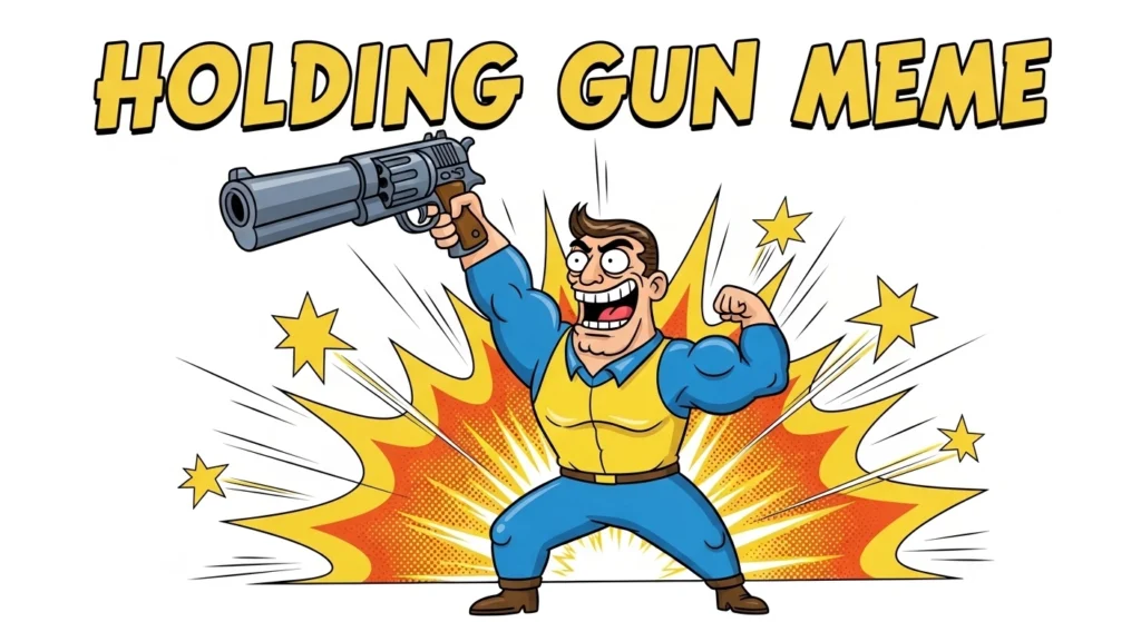 Holding gun meme