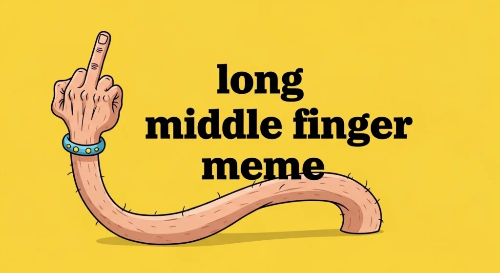 Long middle finger meme