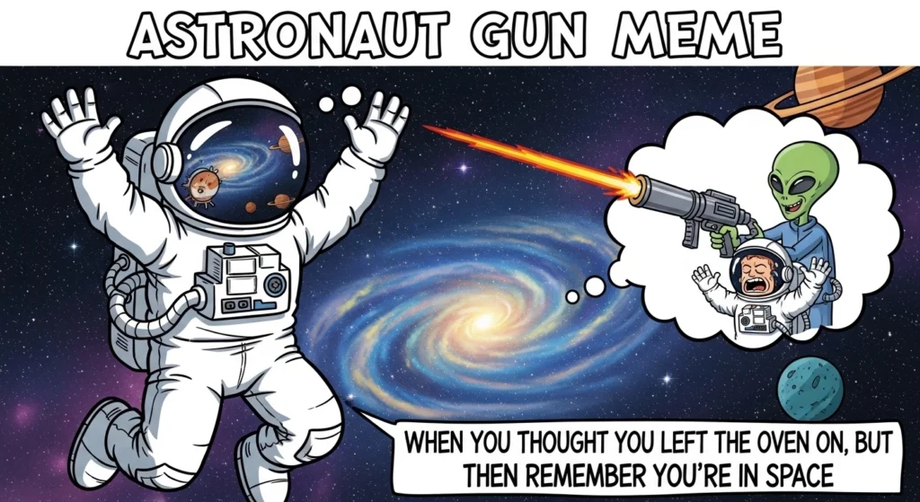 Astronaut gun meme