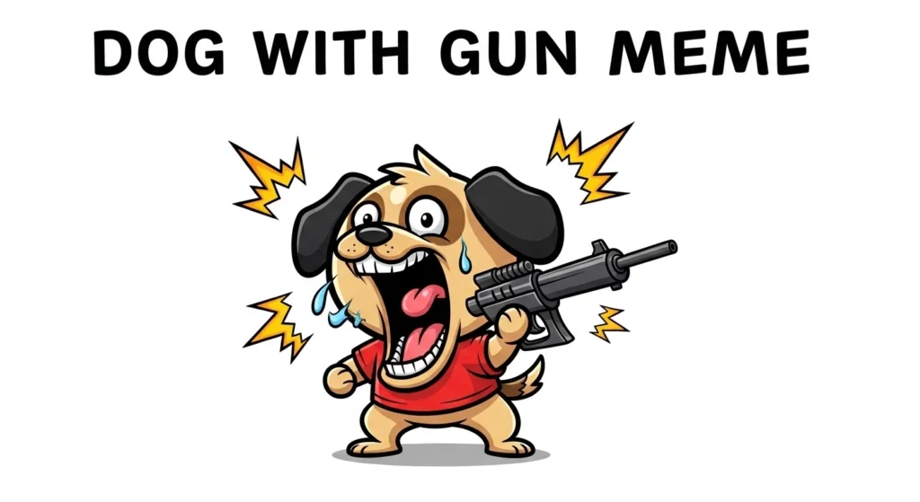 Dog with gun meme