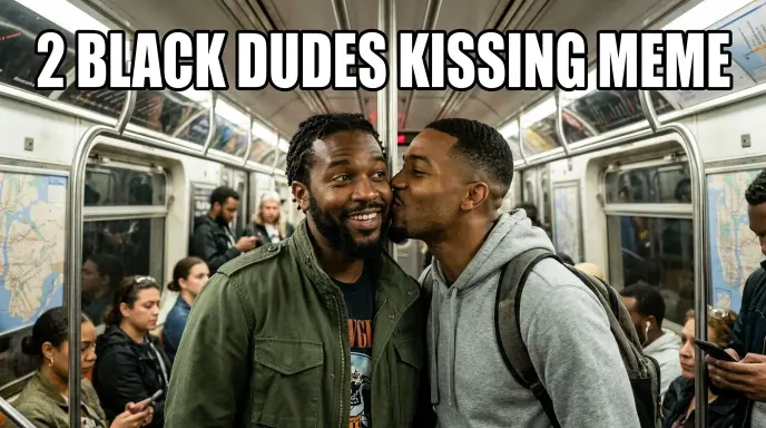 2 Black Dudes Kissing Meme