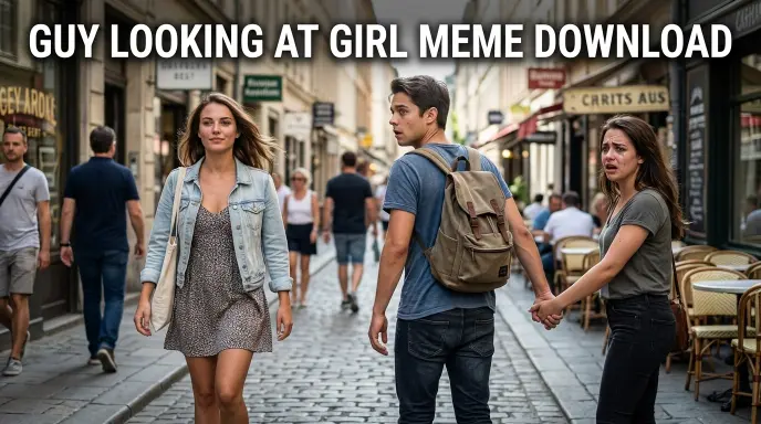 Guy Looking at Girl Meme Download