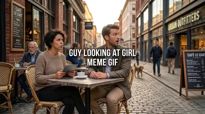 Guy Looking at Girl Meme GIF