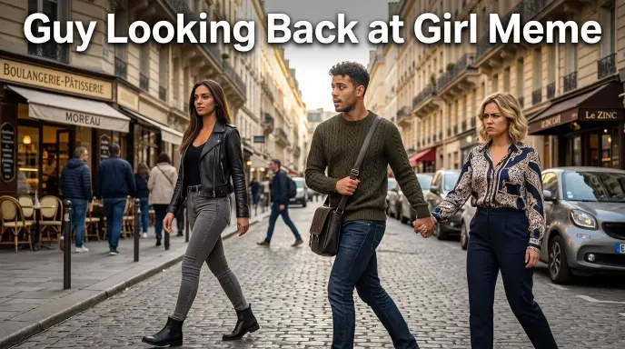 Guy Looking Back at Girl Meme