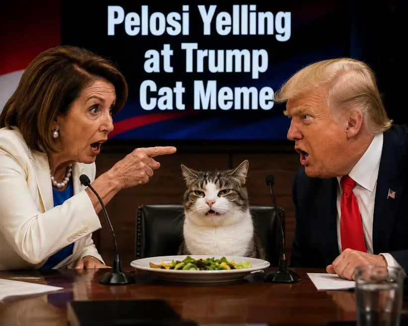 Pelosi Yelling at Trump Cat Meme