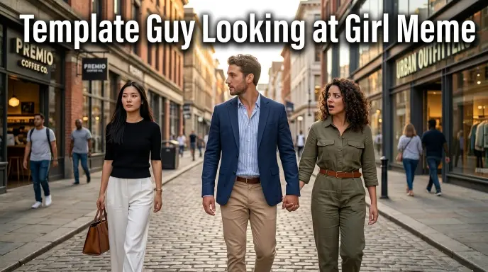 Template Guy Looking at Girl Meme