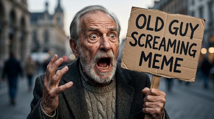 Old Guy Screaming Meme